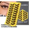10 Pairs Natural False Eyelashes Curl Russian Volumes 3D Fluffy Mink Reusable Fake Lashes Flexible Extensions Faux Cils