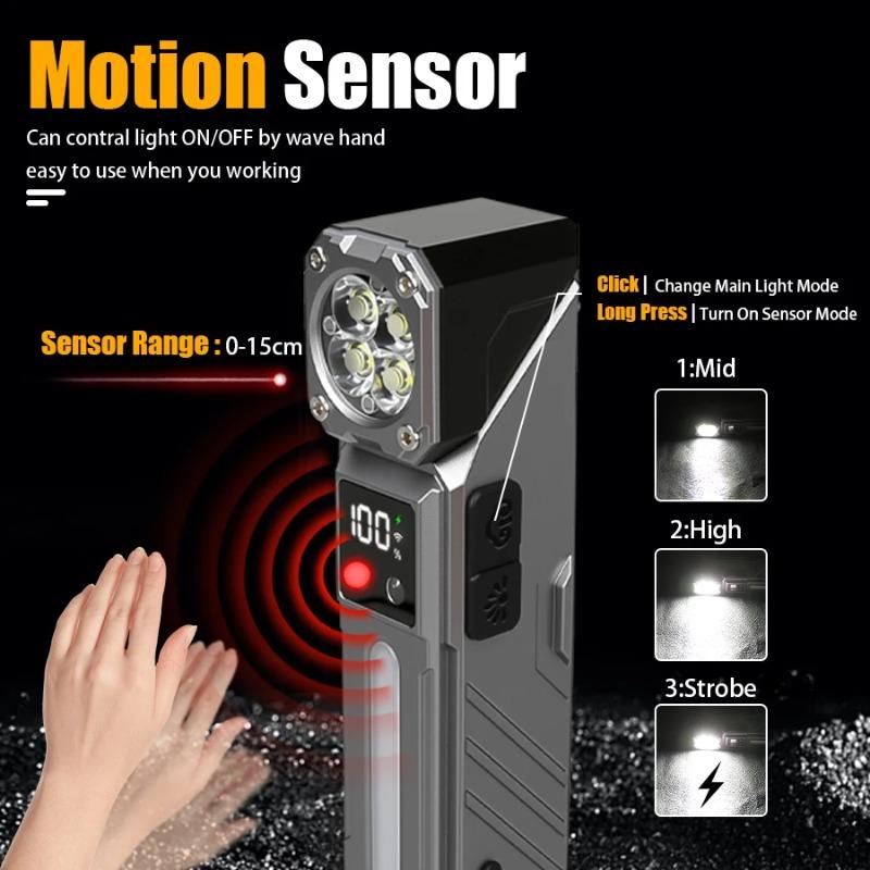 Угловой фонарик USB перезаряжаемый многофункциональный цветной окружающий свет магнитный фонарик, рабочий свет, налобный фонарь, велосипедный