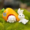 Cute Rabbit Bunny Ornament Resin Home Mini Bunny Miniature Figurines Miniature Landscape Decoration Home Easter Decoration