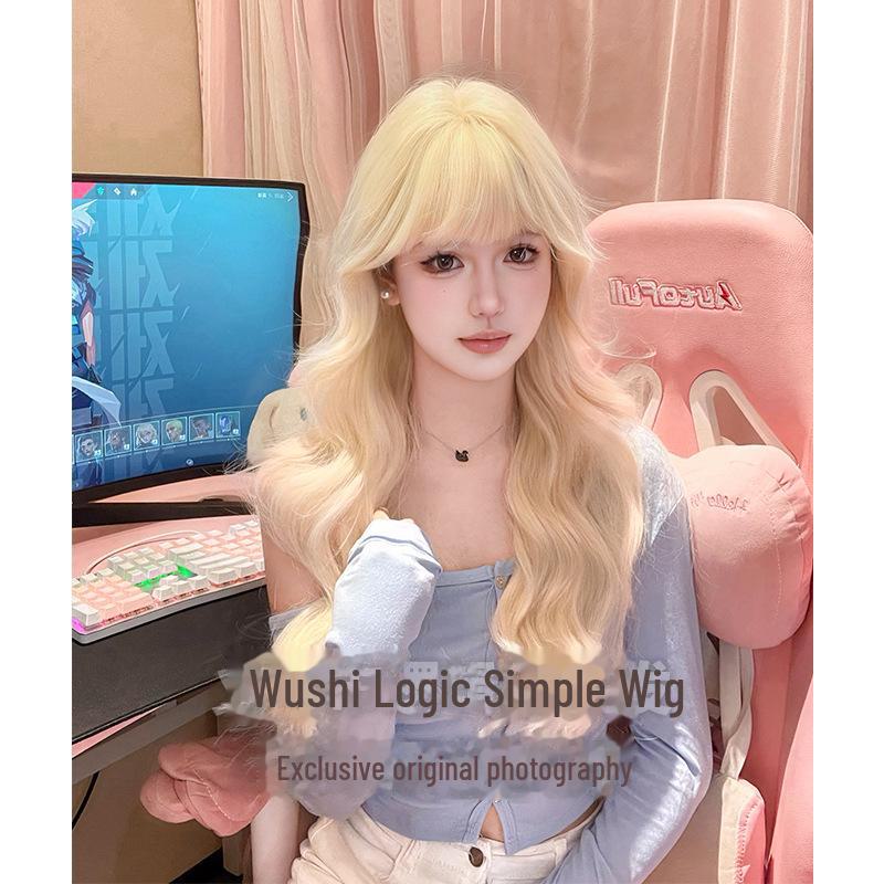 Длинный кудрявый парик Logic Cat для женщин - светло-золотистого бежевого цвета