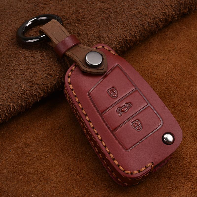 Leather Car Key Case Full Cover Protection For Volkswagen VW Jetta Golf 7 MK7 Seat Ibiza Leon FR2 Altea Aztec Polo Passat Tiguan