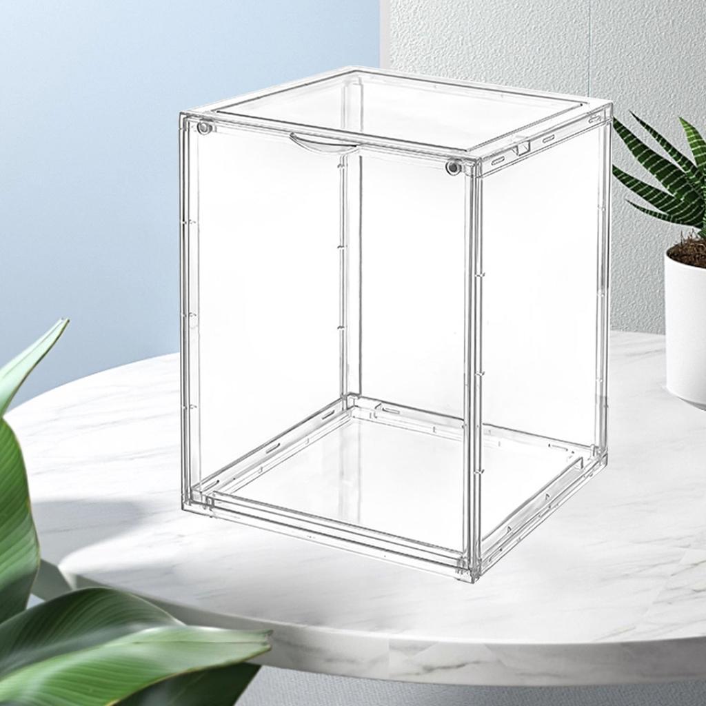 Doll Display Case Dust Proof Large Capacity Magnetic Protective Doll Storage Showcase for