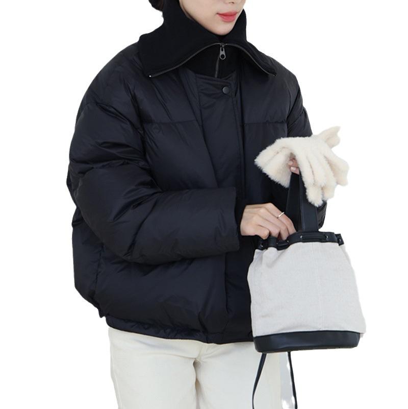 Короткая куртка-пуховик женская 2024 новая зимняя женская одежда корейская версия свободная большого размера женская куртка на утином пуху