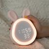 Cute Time Rabbit Alarm Clock Charging LED Luminous Digital Clock with Lamp Children Student Cartoon Electronic Clock
