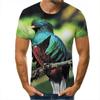 Fashion Colour Painting Parrot Graphic T Shirts Summer Men Casual Trend 3D Printed Short Sleeve Hip Hop Harajuku Streetwear Tees