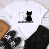 (Азиатский размер) Футболка с графическим принтом, женская летняя верхняя женская футболка, милая футболка с котом в стиле 90-х годов, милая повседневная модная футболка с коротким рукавом