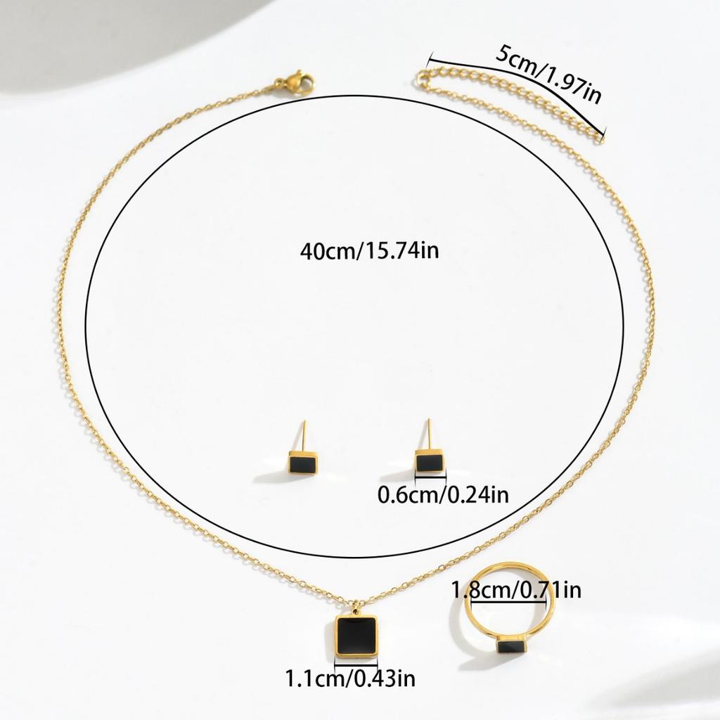 Серьги Ювелирный набор в европейском и американском стиле для женщин Геометрический дизайн куба Акриловая инкрустация Длинное ожерелье Универсальные серьги