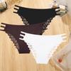 3Pcs Sexy Lady Style Transparent Lace Underwear Women's Straps Panties Seamless Perspective Briefs Low Waisted Triangle Pants