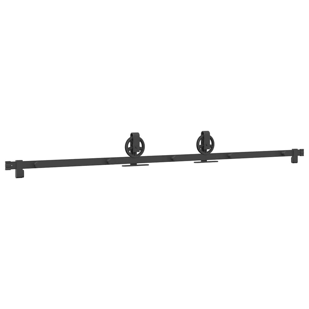 Vidaxl System Do Montażu Drzwi Przesuwnych, 200 Cm, Stal, Czarny