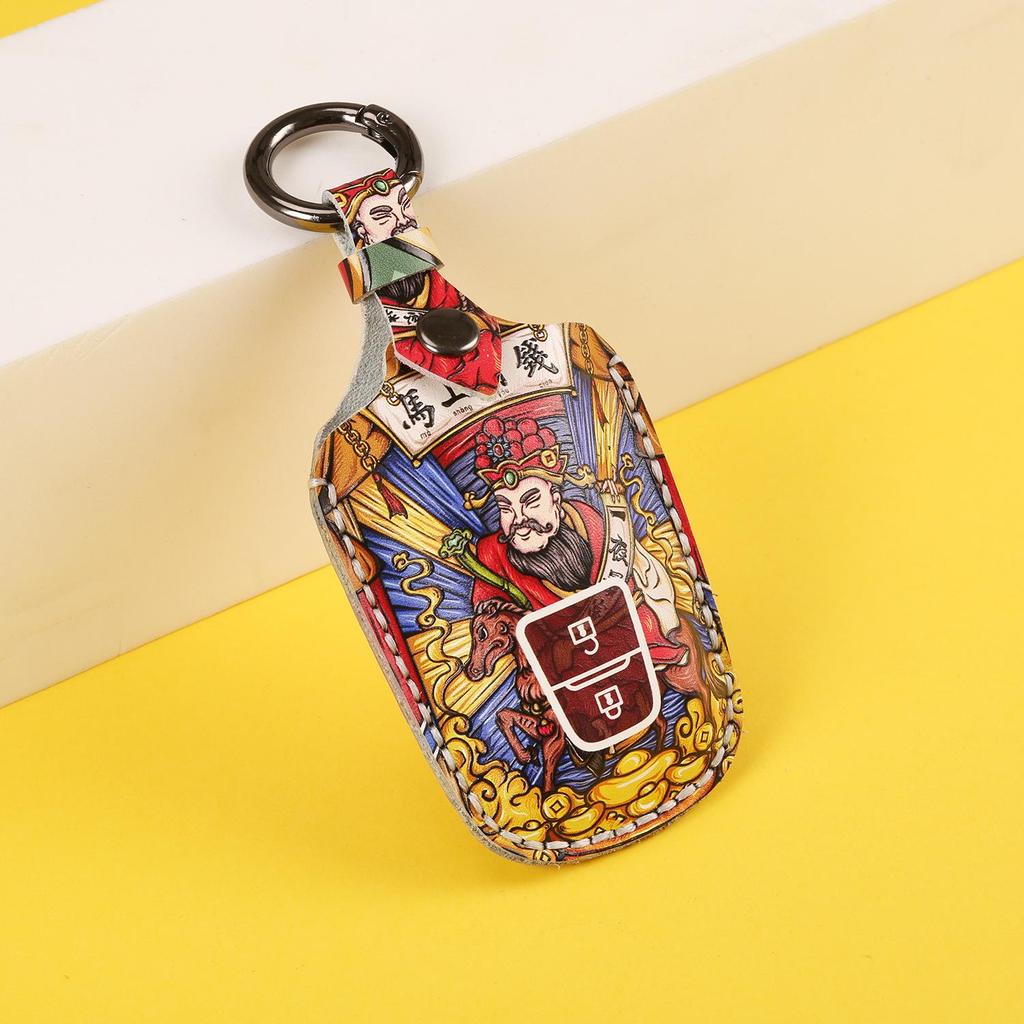 Guochao Ручная работа Натуральная кожа Сумка для ключей для Toyota Индивидуальные подарки