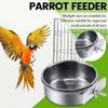 Bird Parrot Pet Stainless Steel Food Bowl