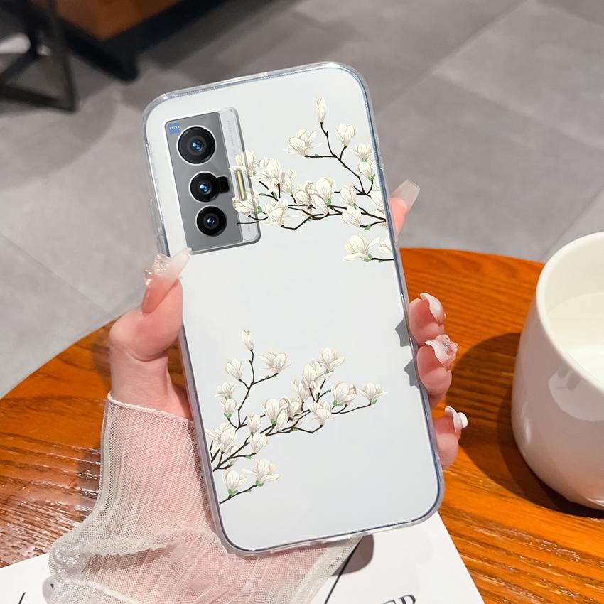 Чехол для телефона для Vivo X200S X21 X60 X70 X80 Pro Plus X27 Милые мультяшные медведи Узоры Роскошные Прозрачные Мягкие ТПУ Защитные крышки для объектива Для корпуса Vivo