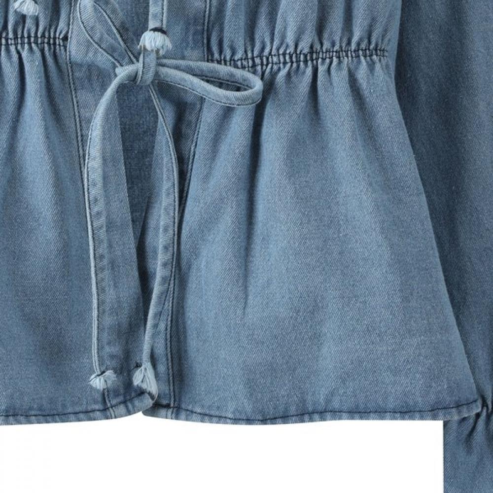 Ggpx New York Triple Ribbon Denim Blouse  Gq3sh038f 