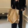 Suede Solid Color Tote Bag Large Capacity Buckle Versatile Fashion Crossbody Bag Soft Fashion Simple Women Handbag MIT
