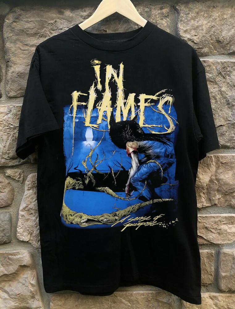Reprint In Flames Band Short Sleeve Cotton Black All Size Men T-Shirt Unisex T-Shirt