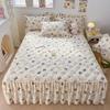 1 шт. стеганая юбка-кровать с четырьмя углами и эластичным цветочным принтом, утолщенная юбка-кровать для матраса, юбка для одной кровати/королевы/королевской кровати