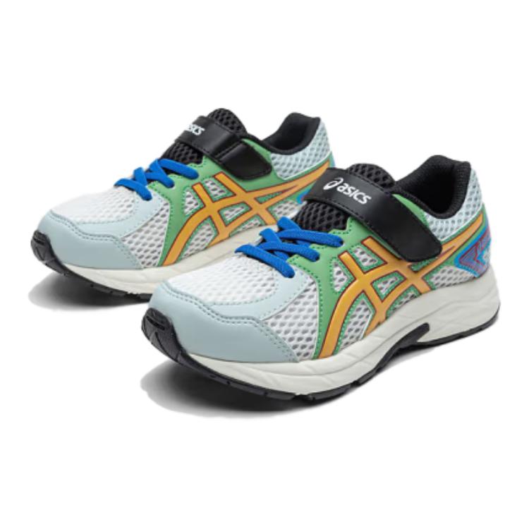Asics Contend Lightweight Breathable Supportive Running Shoes Kids Sneakers White Blue Green 1014A356-100