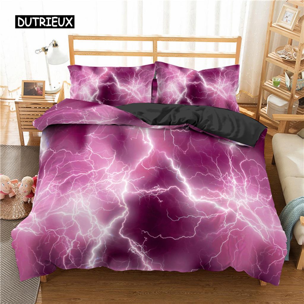 Комплект постельного белья Lightning Natural Phenomenon, комплект постельного белья из 3 предметов для детей и мальчиков, мягкий полиэстеровый пододеяльник
