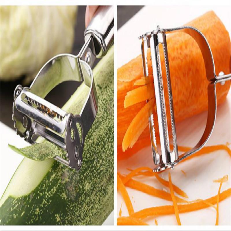 Овощечистка из нержавеющей стали для овощей и фруктов, овощечистка, двойная строгальная терка