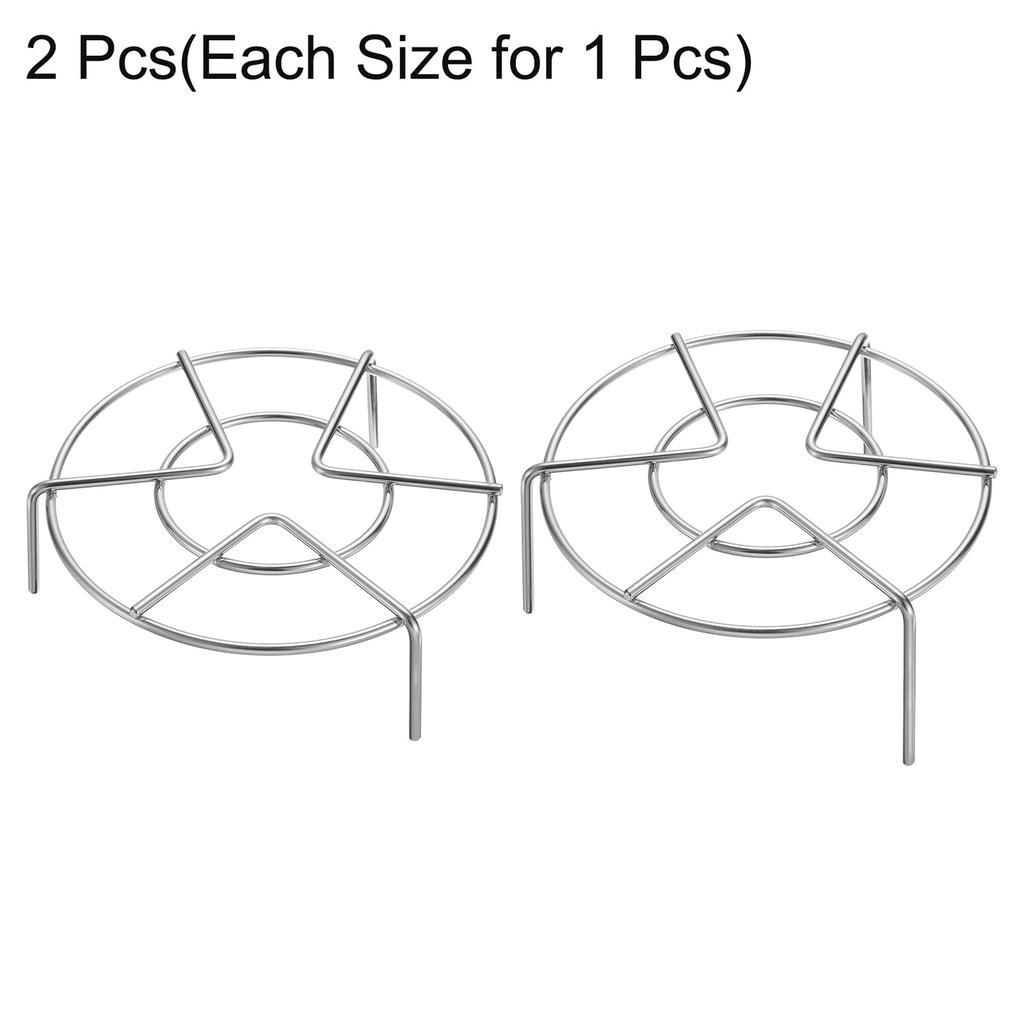 Uxcell Набор из 2 шт. Диаметр 6,3 дюйма Нержавеющая сталь Подставка-тренога, Пароварка для кастрюль, Электрических скороварок и Сковород, Серебристый (Высота 1,2"/2,8")
