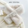 Soft Waxy Wind Thickened Solid Color Fluffy Scarf To Keep Warm Imitation Rex Rabbit Hair Cross Scarf Plush Collar Women