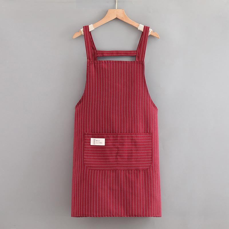 Oil Proof Kitchen Hanging Neck Cooking Sleeveless Apron Fashion Waiter Restaurant Server Workwear Breathable Catering Apron