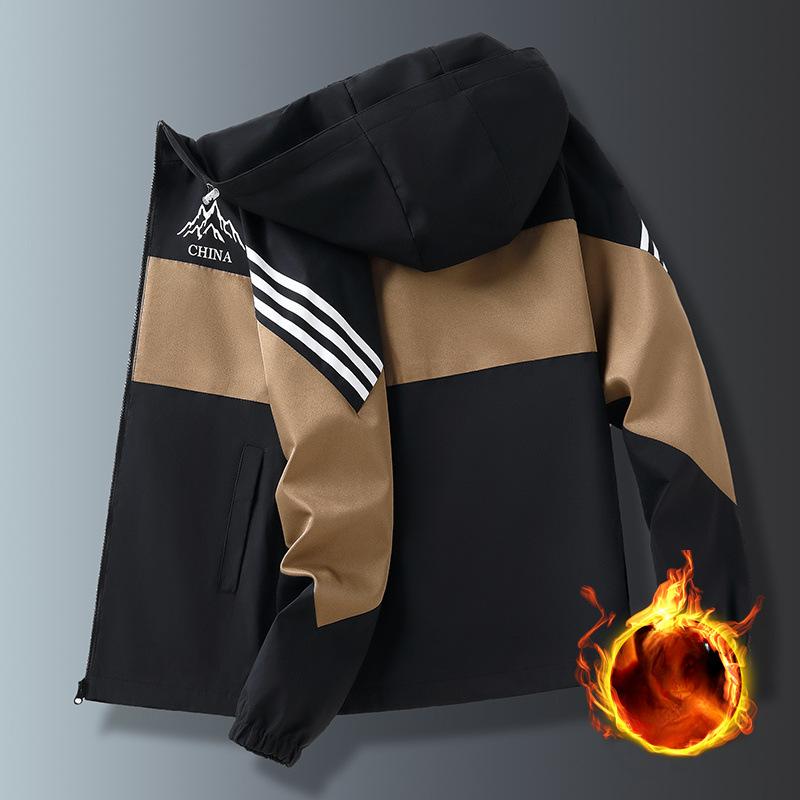 Куртка с капюшоном мужская весна-осень корейский стиль свободная цветная куртка для спорта на открытом воздухе модная повседневная куртка мужская одежда