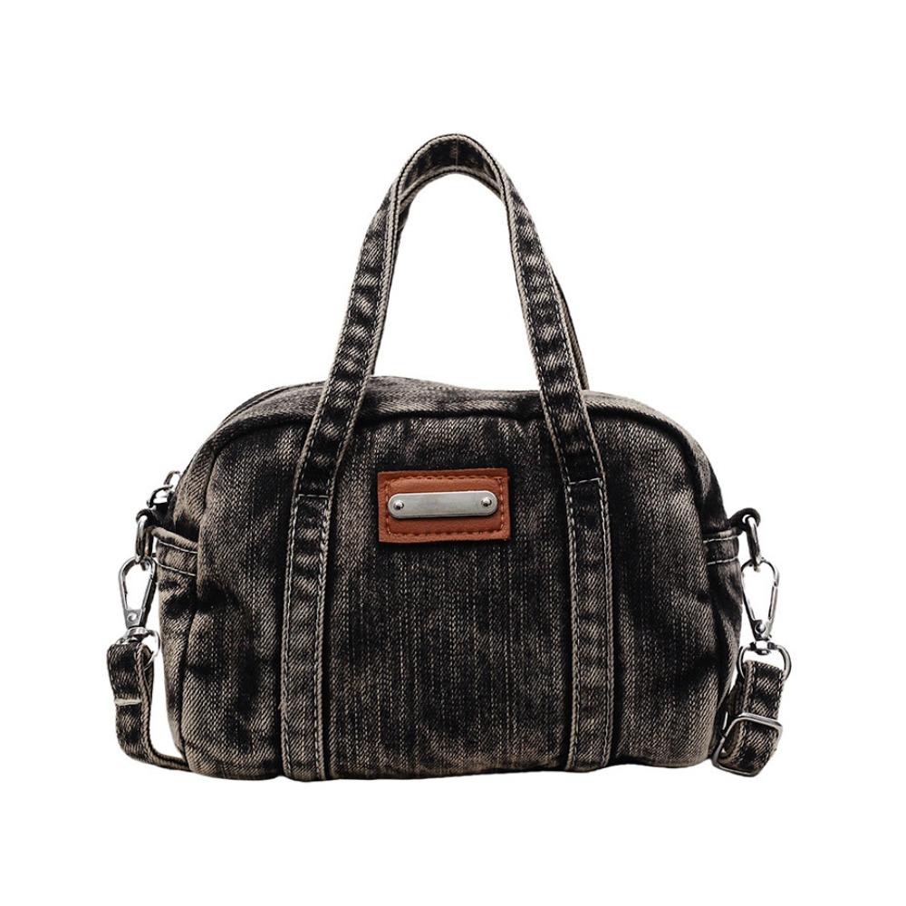 Винтажная сумка в уличном стиле Y2K Однотонная сумка кроссбоди Портативная джинсовая парусиновая сумка Девушка