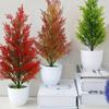 Real-Touch Artificial Pine Tree Handmade Cypress Tree Photography Props Fake Pine Xmas Home Decor