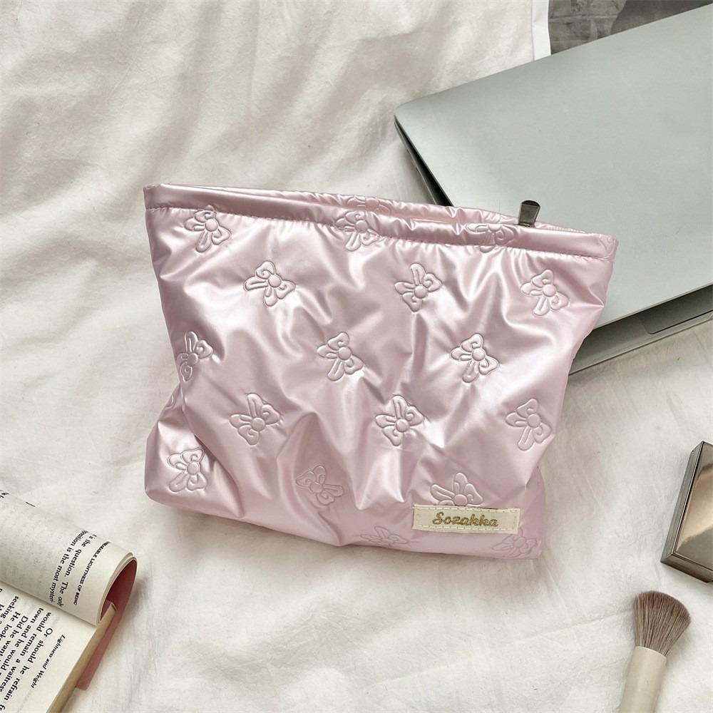 Multifunctional Skincare Products Pouch Love Bow Zipper Makeup Handbag Travel
