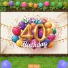 Двумерный фон для празднования 40-летия, украшенный воздушными шарами и конфетти