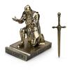 HDMbigmi Kingsguard Leader Cloaked Warrior Knight Pen Holder Mobile Phone Stand Ornament Knight Statue Pen Stand Paperweight with Metal Sword Letter