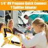 Разветвитель быстрого соединения для RV, 2-ходовой адаптер с быстроразъемным соединением 1/4 дюйма, 2-ходовой адаптер для шланга быстрого соединения для походных плит для RV