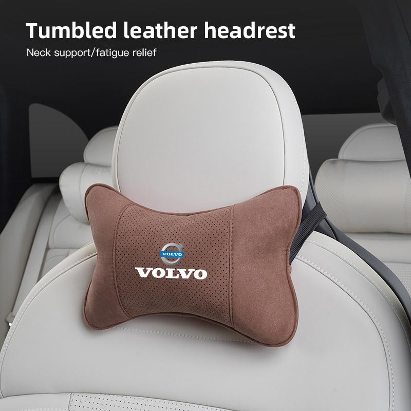 Car Seat Headrest Auto Logo Neck Spine Protect Pillow For Volvo V60 XC90 S60 C30 XC60 V50 V70 S90 XC40 S80 V90 EM90 C40 S40 S80L