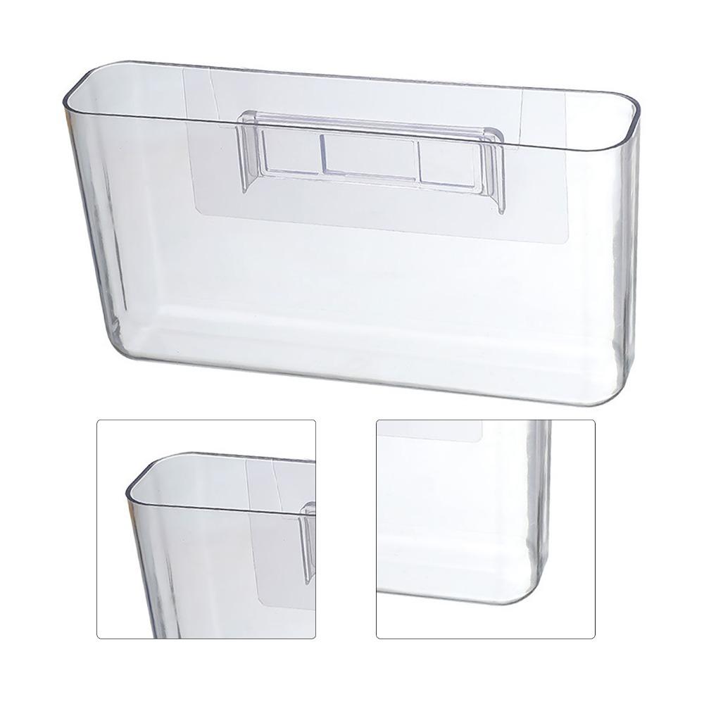 Transparent Wall Remote Holder Plastic Wall Phone Holder Adhesive Storage Bin Bedroom