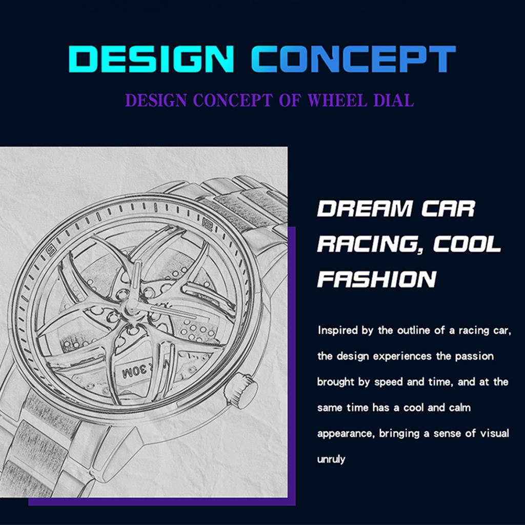 SANDA Часы мужские полые часы творческая личность кварцевые часы модные стильные часы серии Cool Wheel