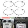 4pcs Car Air Conditioning Trim Outlet Cover Decoration Circle Rings Sticker Auto Accessory for Luxurious Interior Touch