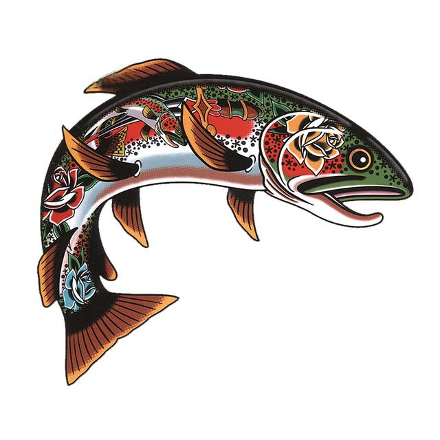 J519 # наклейка с дикой коричневой форелью на автомобиль, виниловая наклейка, водонепроницаемые декоративные наклейки для автомобиля