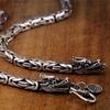 Heavy Necklace Solid 925 Sterling Silver Byzantine Dragon Clasp Chain Handmade Jewelry Gift Punk Vintage Necklace for Men