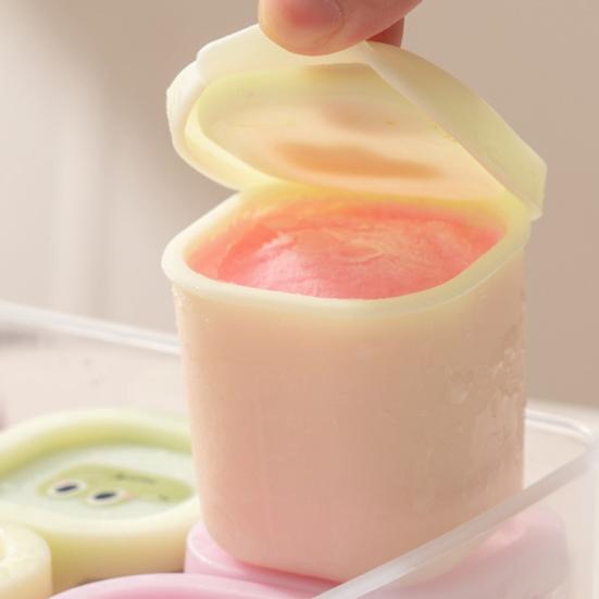 Поднос для заморозки продуктов с крышкой Силиконовая форма для порционного контроля для пюре бульона Легко извлекается Не содержит Бисфенол А Штабелируемый Важный элемент хранения для домашних блюд для детей