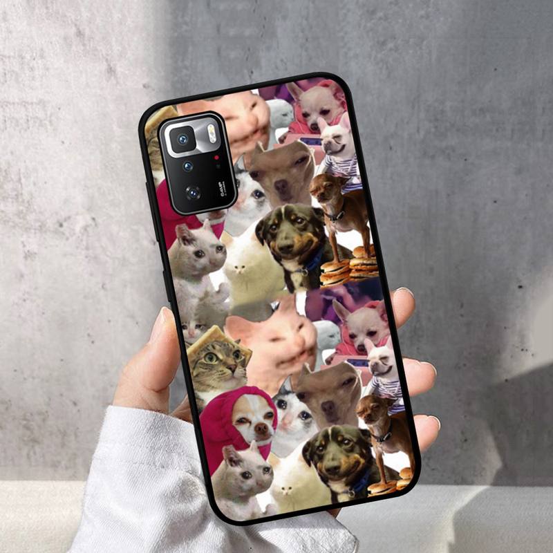 Чехол для телефона «Плачущий кот с мемами» для Redmi Note 10 9 8 6 Pro 8T 5A 4X X 5 Plus 7 7A 9A K20