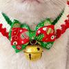 Рождественский ошейник для питомца Регулируемый Милый Ручной работы Вязаный ошейник-шарф для кошек и собак с колокольчиком M Золотые колокольчики Красный ошейник