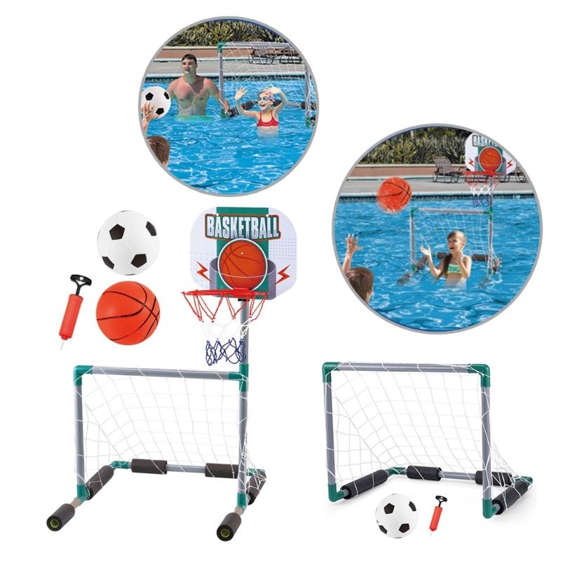 Floating Hoop Targets Goal Poolsides Water Pool Basketball Football Goal Net