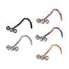 Geometric Zircon Nose Screw Studs Stainless Steel  Punk   Women