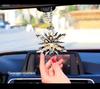 Goddess Style Crystal Snowflake Car Mirror Pendant - High-End Interior Ornament