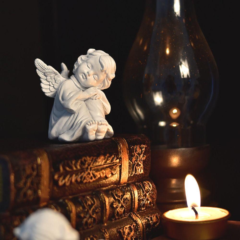 Resin Crafts European Style High Quality Sculpture Flower Fairy Angel Figurine Desktop Ornaments