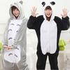 Animal Cosplay Costume Panda Leopard Bear Unisex Adult Kigurumi Onesie Pajamas Sleepwear Nightwear With Shoes