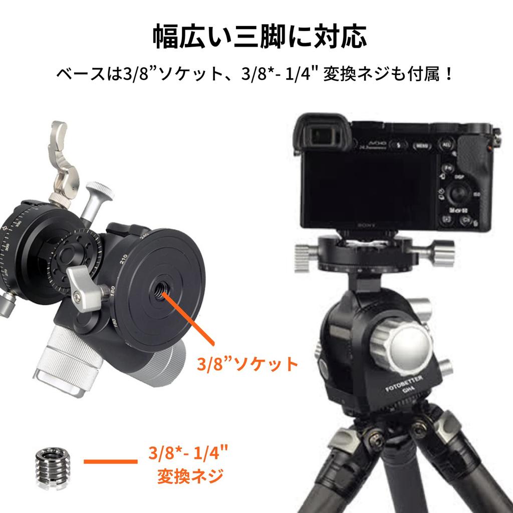 FOTOBETTER Штативная головка 4-сторонняя для камеры, совместимая с Arca Swiss GH4 Авторизованный эксклюзивный дистрибьютор