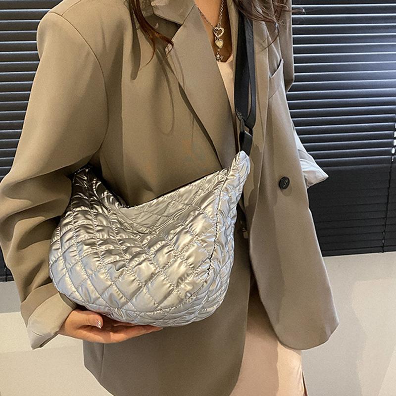 Yogodlns Зимняя космическая хлопковая сумка на плечо для женщин, сумка для пельменей в стиле ретро, роскошная женская сумка через плечо, сумка подмышки, сумка