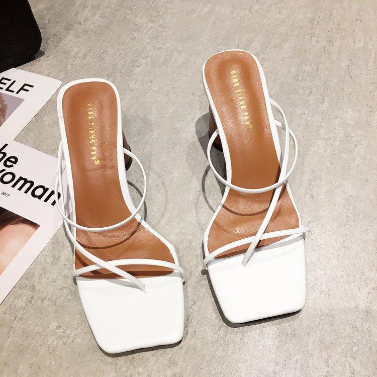 Туфли на деревянном каблуке женские сандалии винтажные квадратные носки узкие босоножки на высоком каблуке женские летние туфли женские